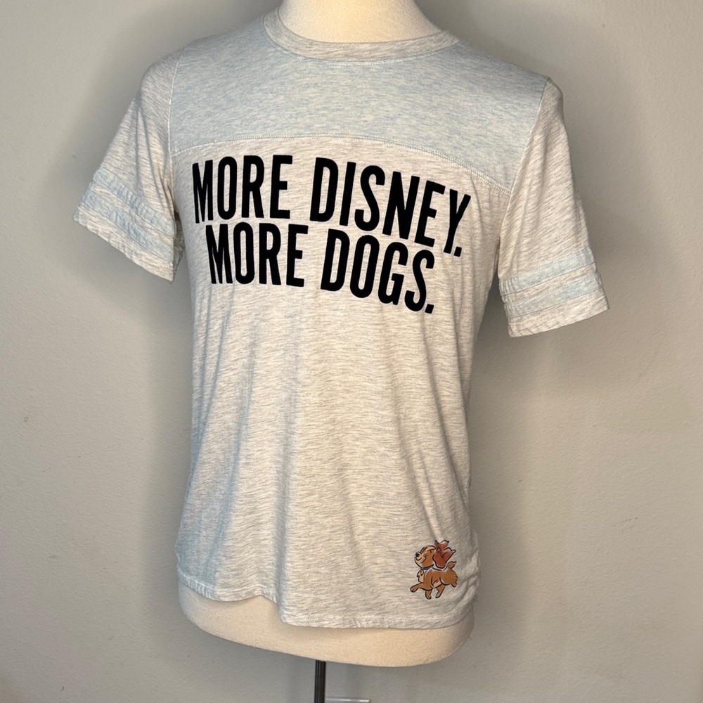 Disney Parks T-shirt “more Disney. More dogs.” Lady and the tramp large PTP 19”